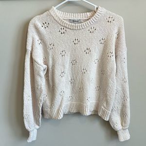 Madewell Pointelle Pullover Sweater Women’s Size S Cream